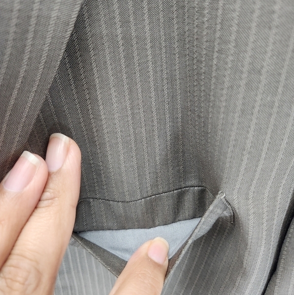 Hugo Boss Virgin Wool Blazer Mens 44L Light Brown Pinstripe Formal Workwear - Picture 7 of 13